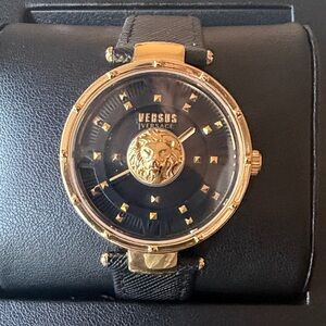 Versus Versace Gold and Black Timepiece